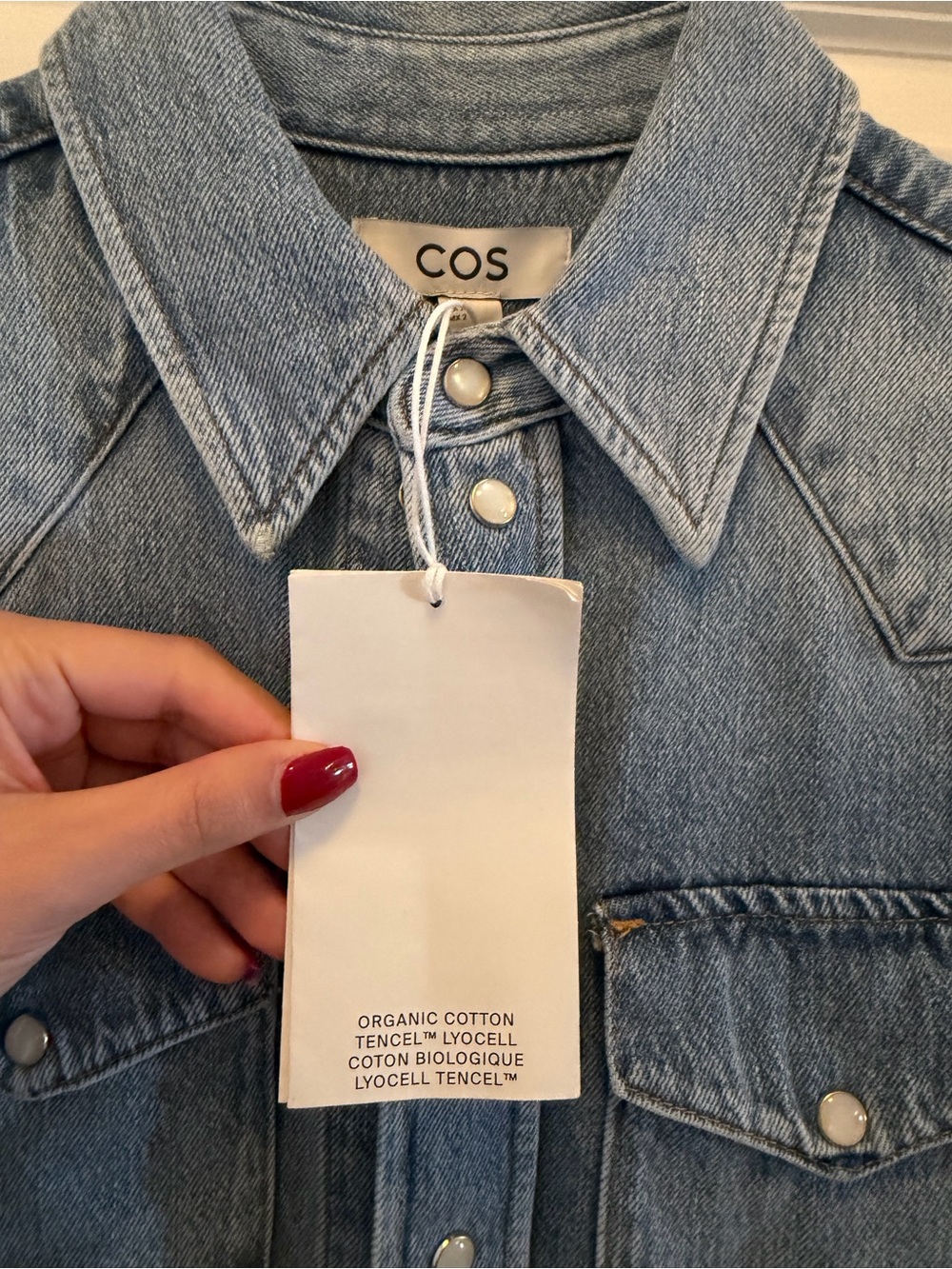 COS Denim Maxi Shirt Dress Organic Cotton Lyocell Relaxed Fit NWT - Picture 6 of 16